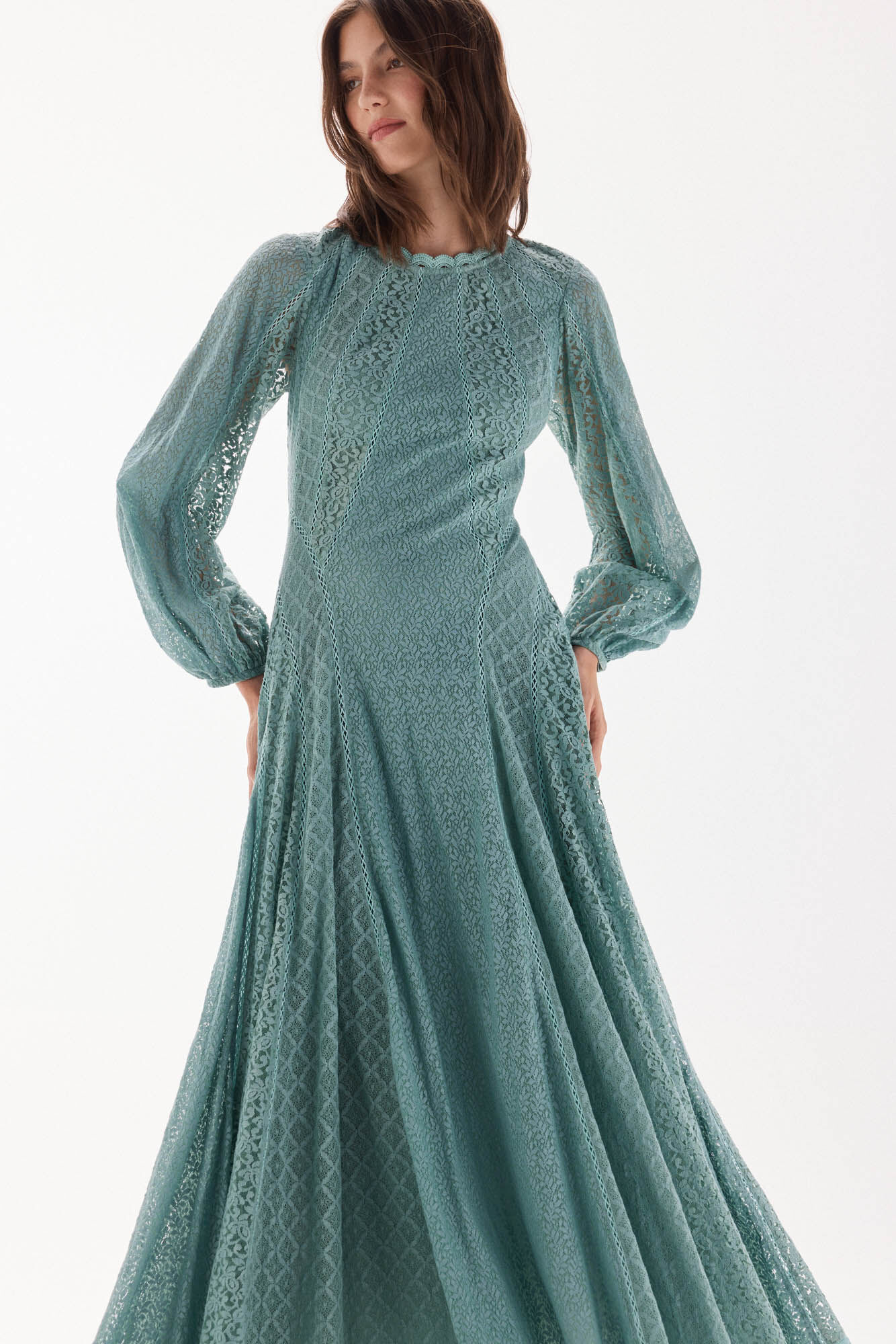 TFP by Tamara Falc&oacute; Vestido de combina&ccedil;&atilde;o de renda Azul