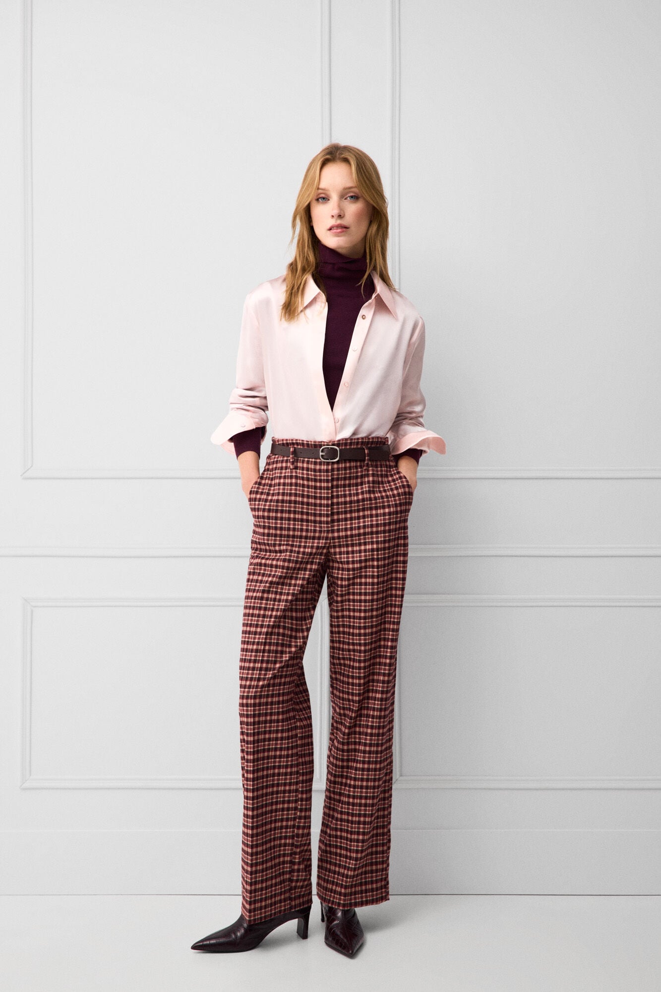TFP by Tamara Falc&oacute; Plaid straight trousers
