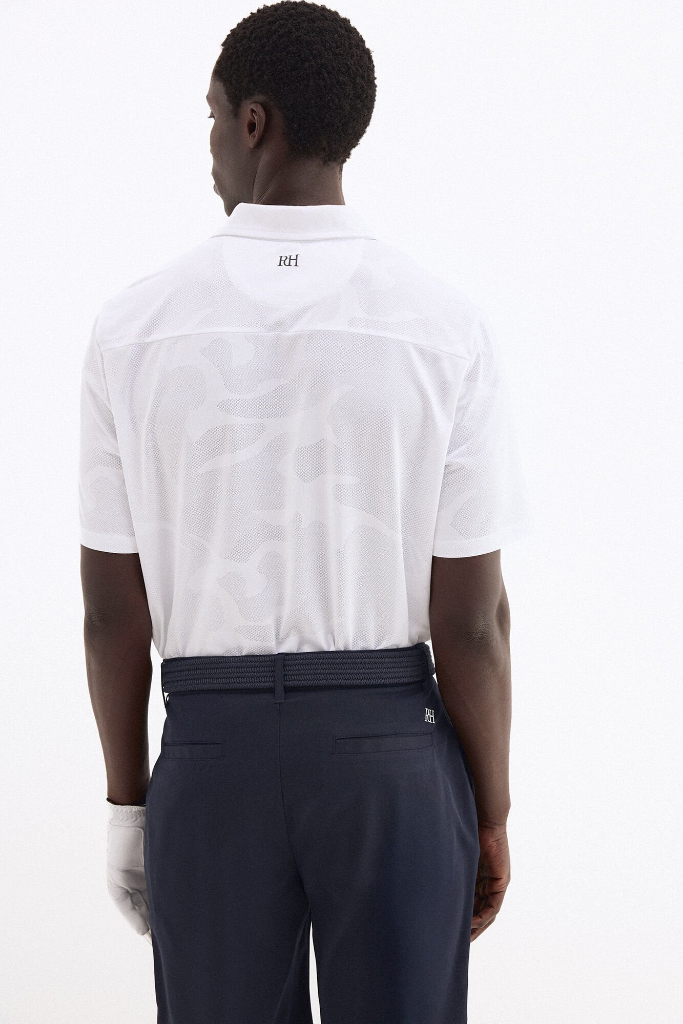 Pedro del Hierro Jacquard golf polo shirt White