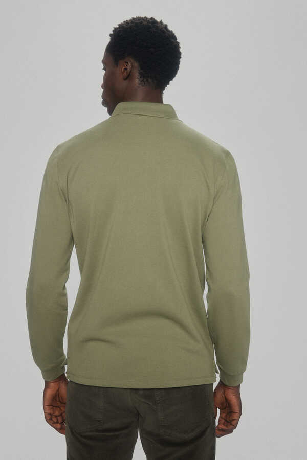 Pedro del Hierro Essential long-sleeved polo shirt Green