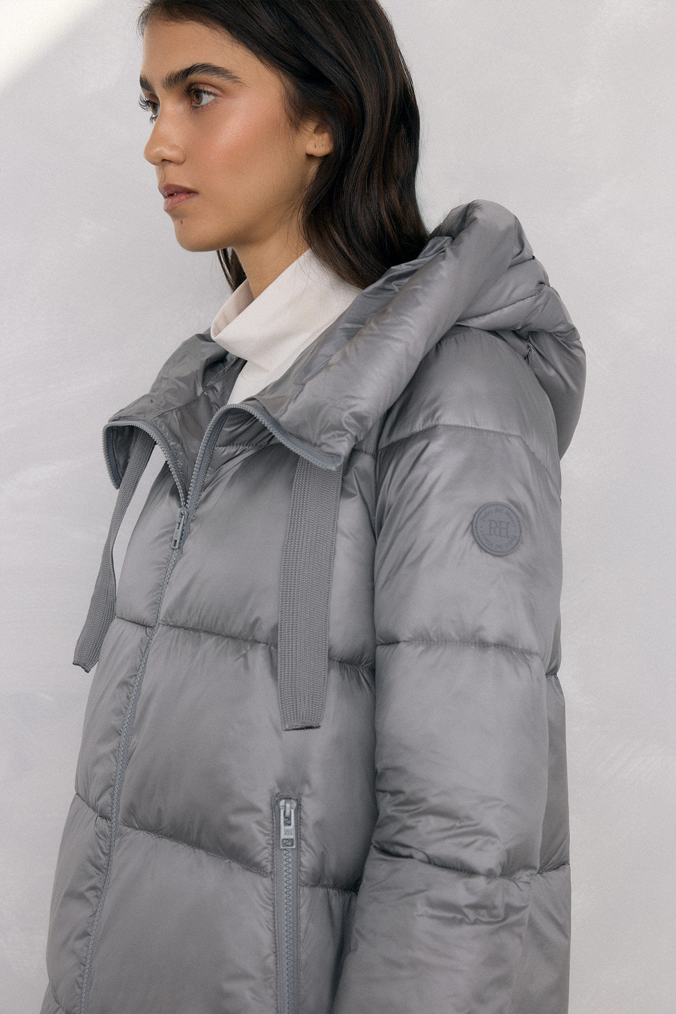 Pedro del Hierro Parka curta capuz Cizento