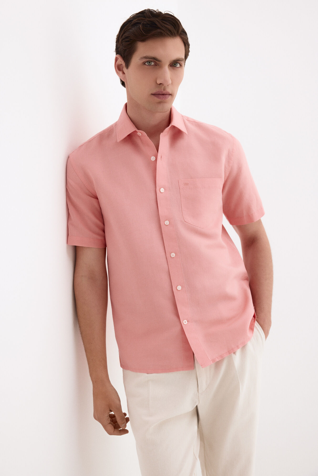 Pedro del Hierro Linen cotton plain shirt