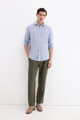 Pedro del Hierro Cotton-linen regular fit trousers Green