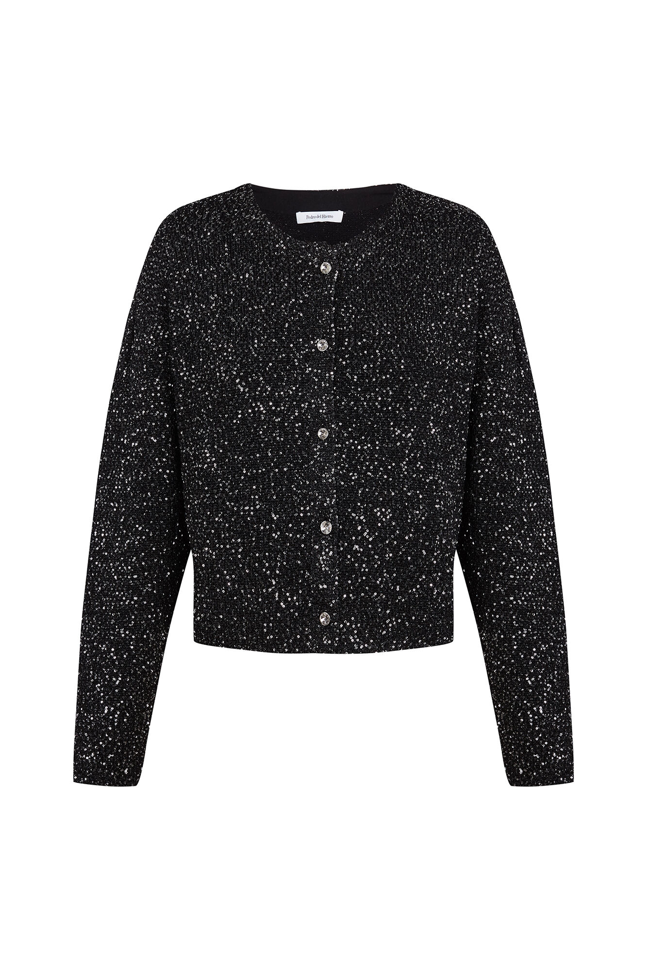 Pedro del Hierro Sequined jersey-knit jacket Black