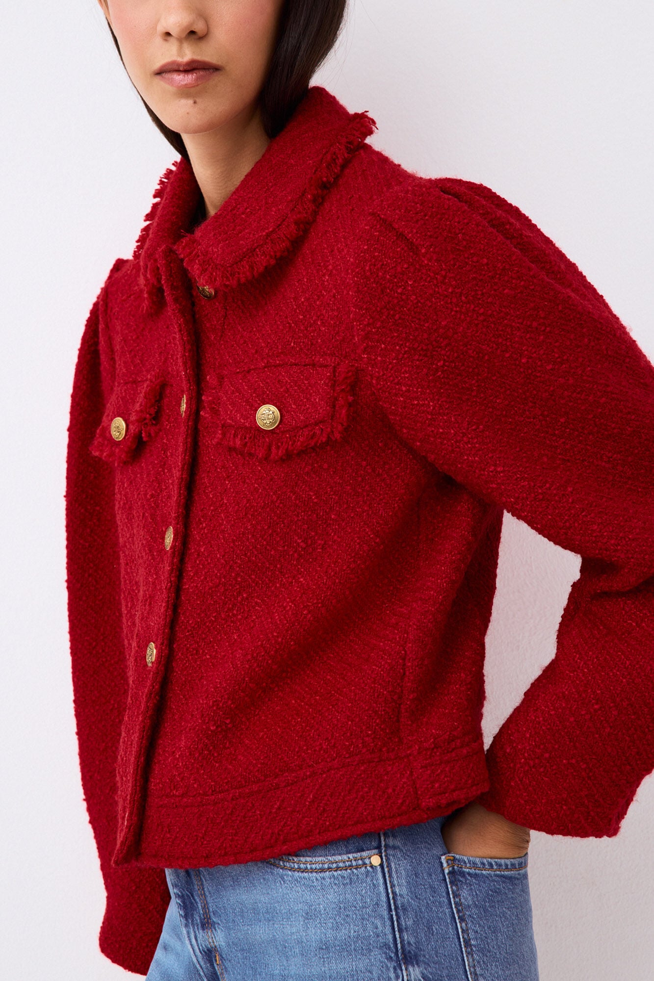 Pedro del Hierro Tweed jacket Red