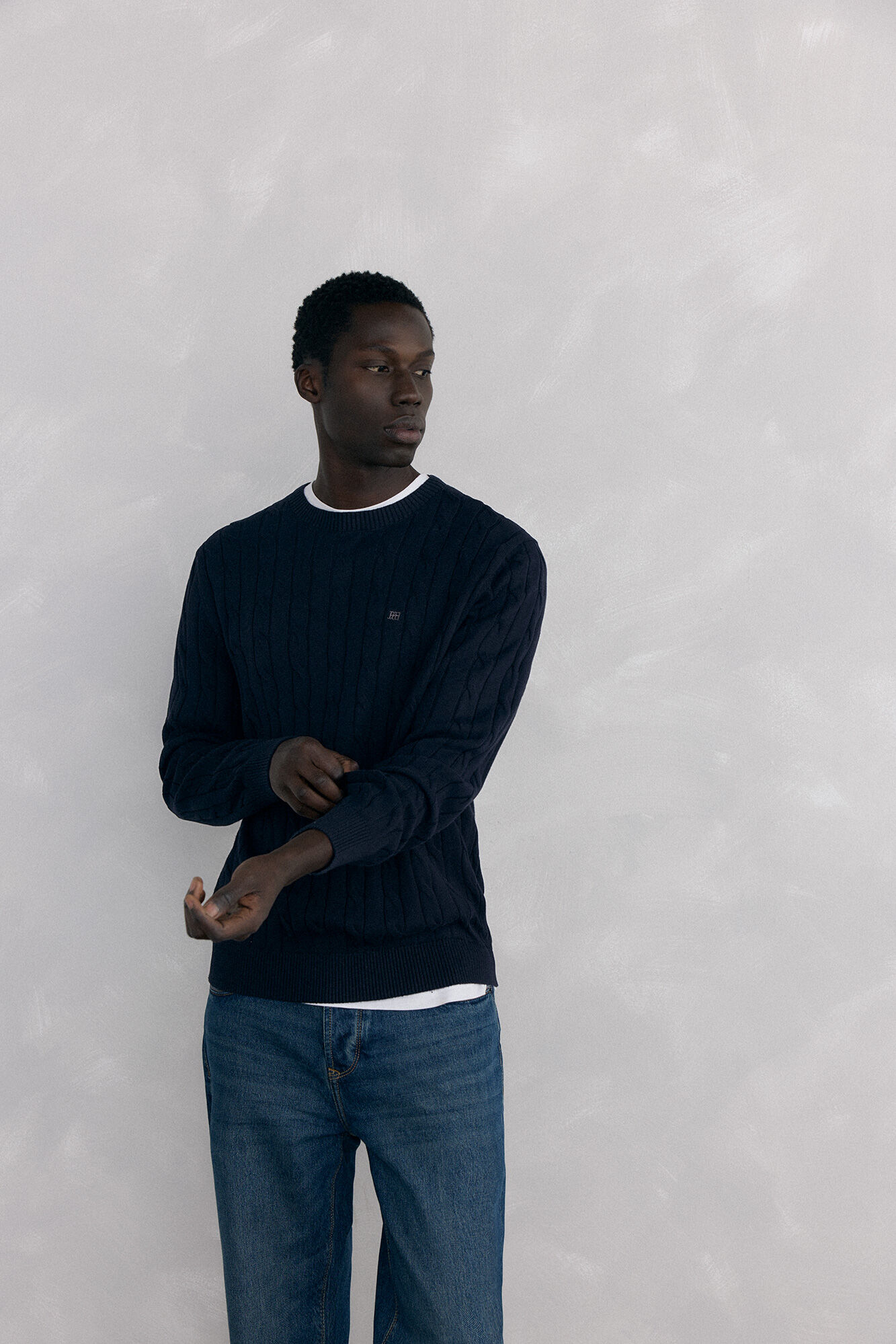 Pedro del Hierro Jersey algod&oacute;n y cashmere Negro