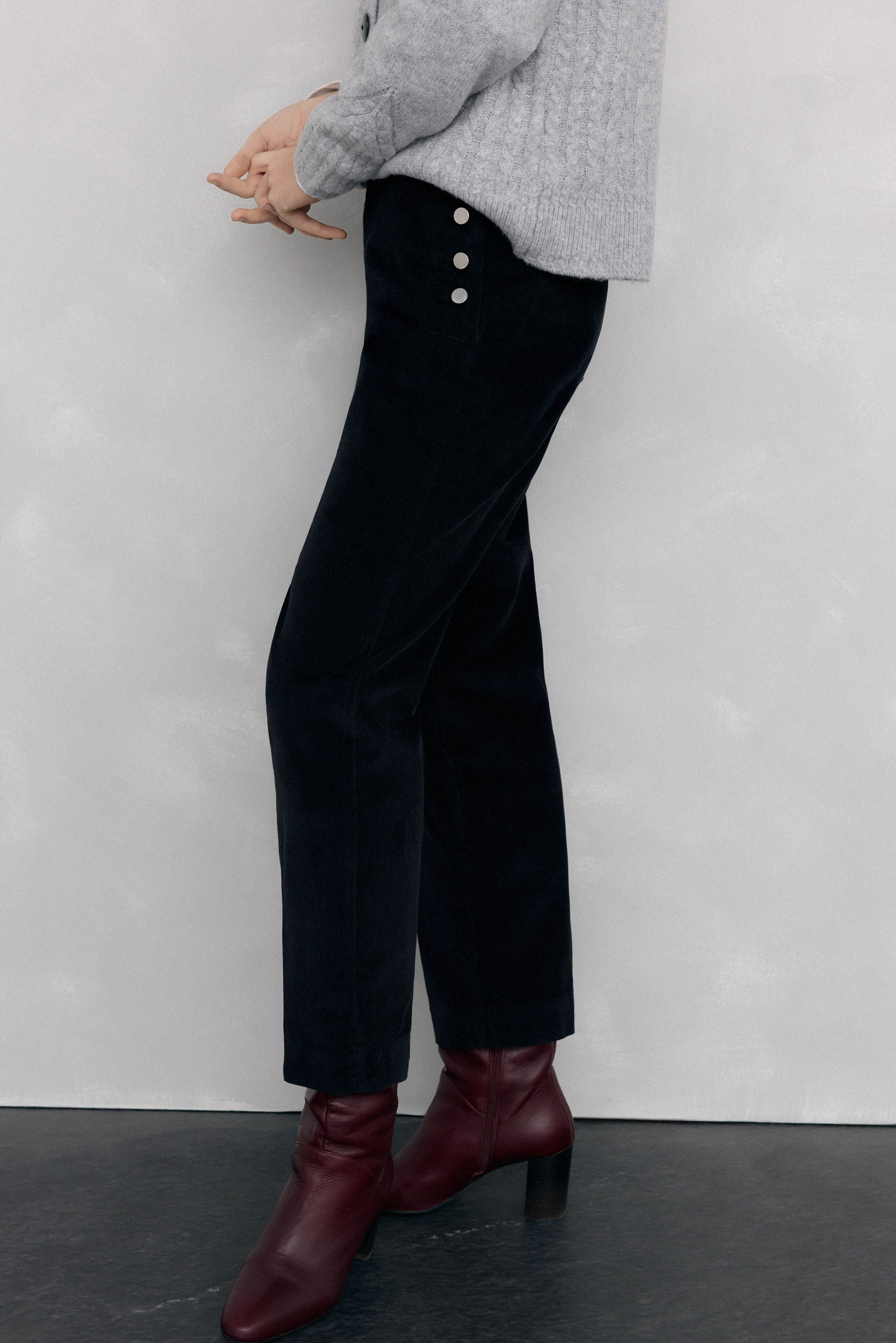 Pedro del Hierro Pantalones pana slim classic Negro