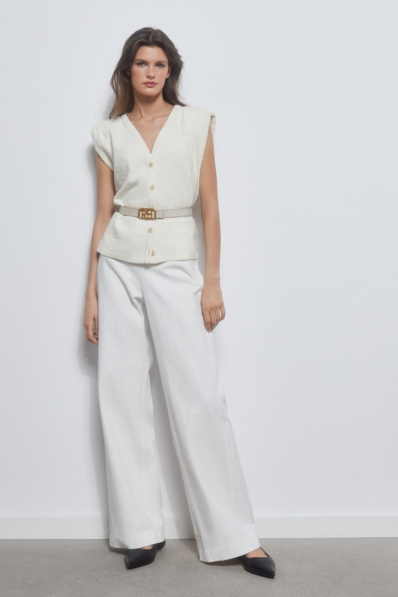 Pedro del Hierro T-shirt estrutura de colete Beige