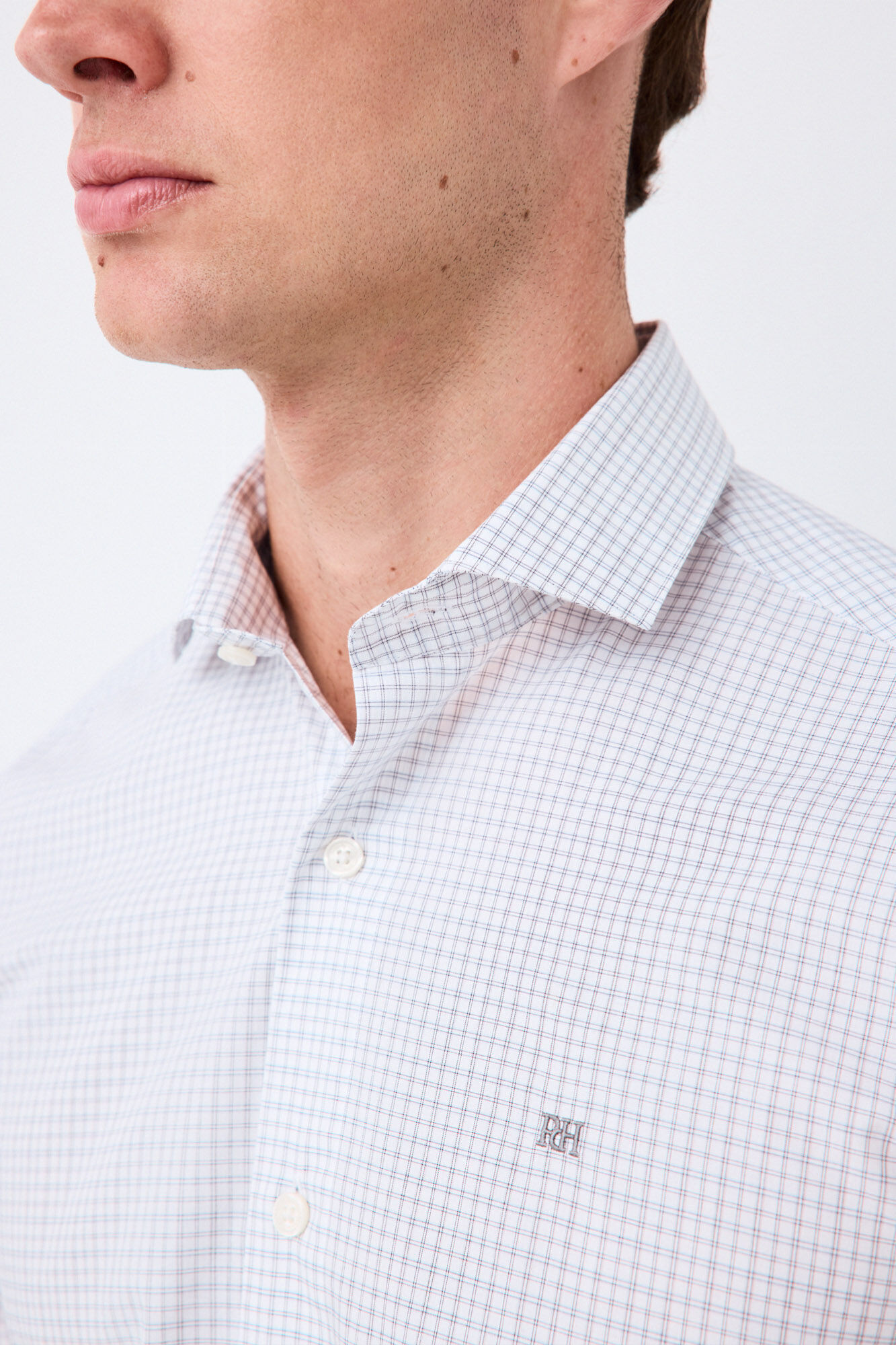 Pedro del Hierro Plaid non-iron + anti-stain slim fit dress shirt