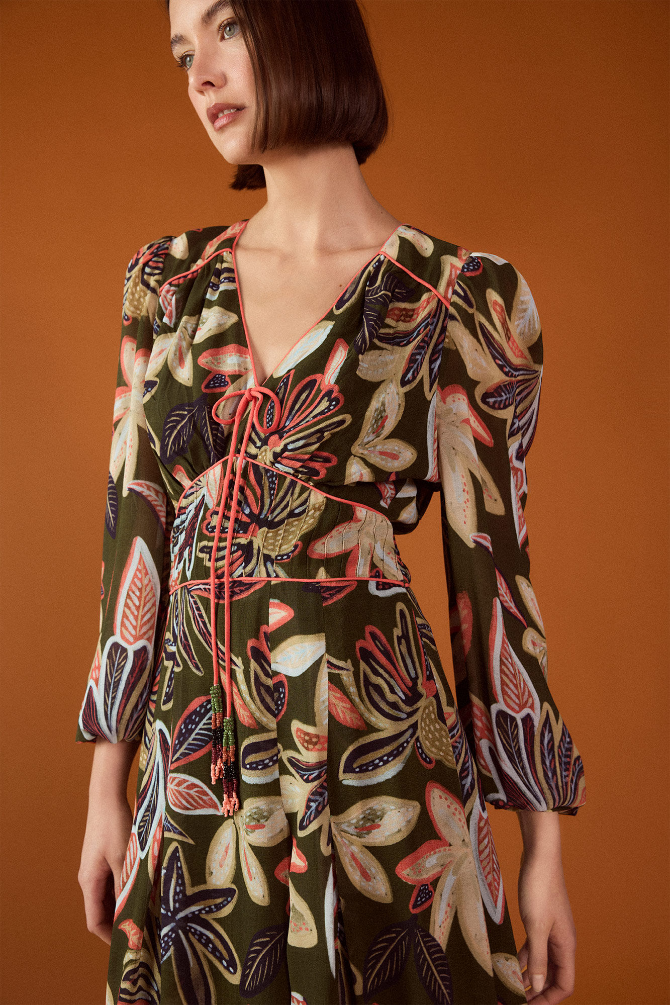 TFP by Tamara Falc&oacute; Border print dress Purple