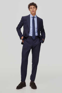 Pedro del Hierro Slim fit prince of wales check suit trousers Blue