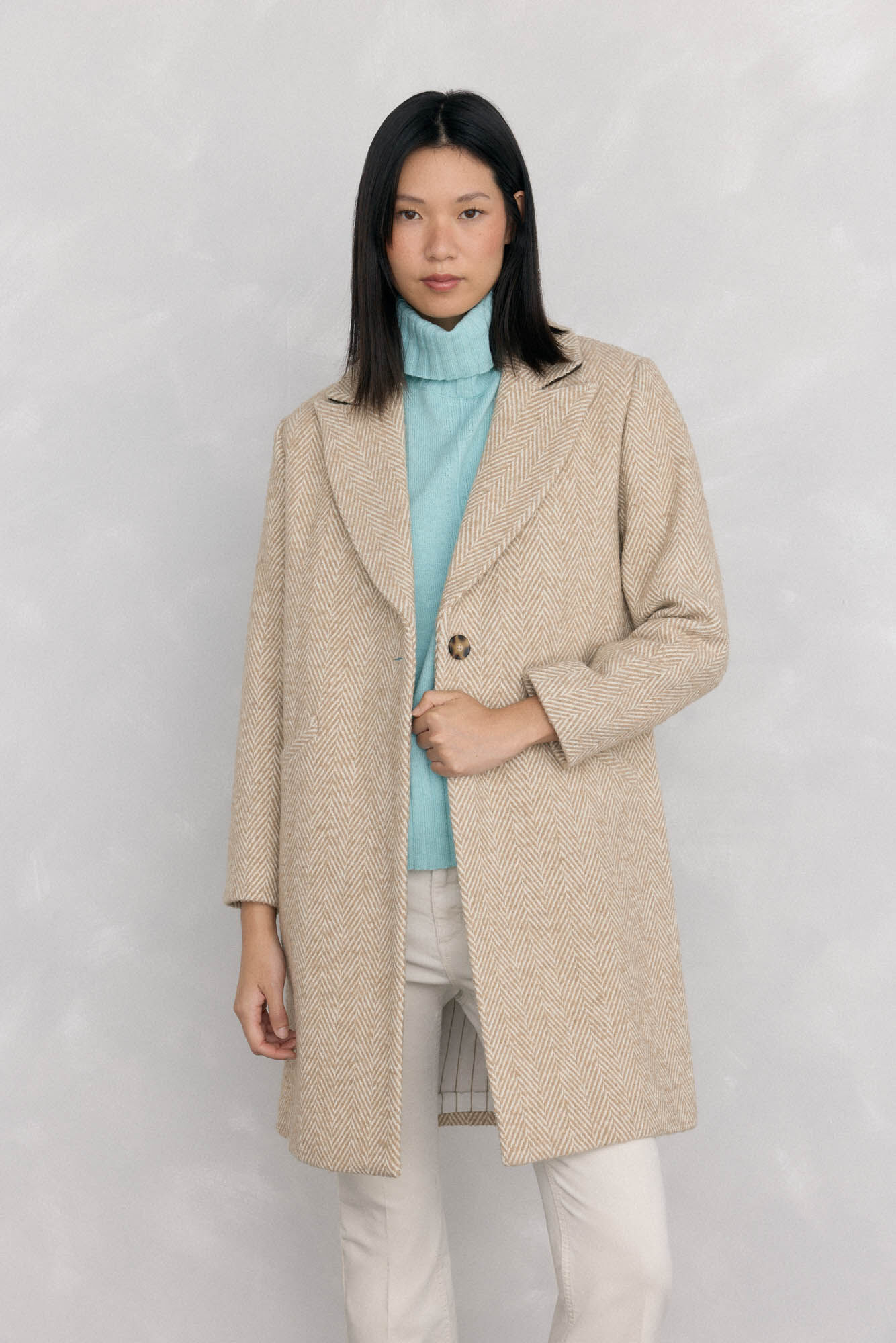 Pedro del Hierro Straight fabric herringbone