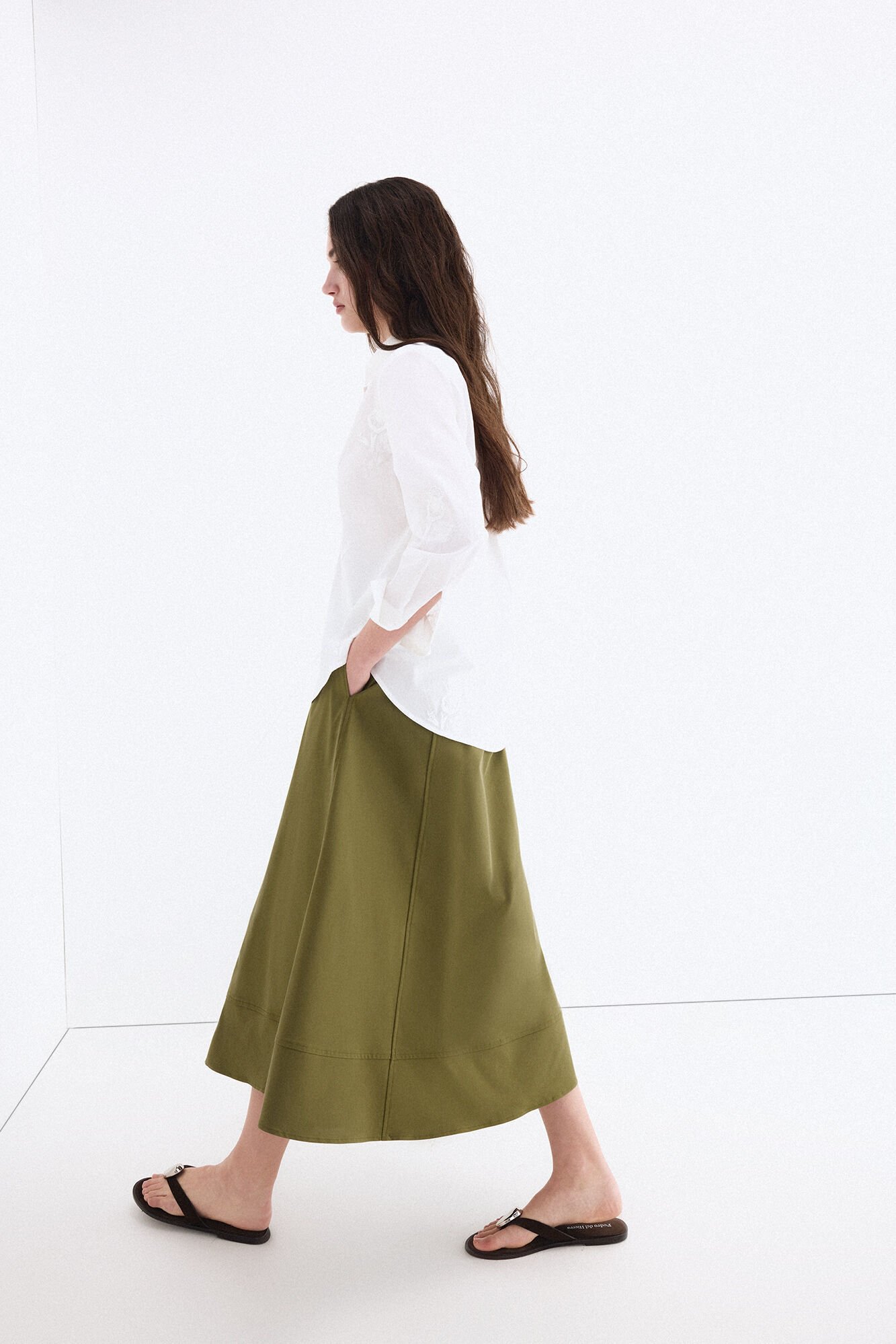 Pedro del Hierro Loose embroidered shirt White