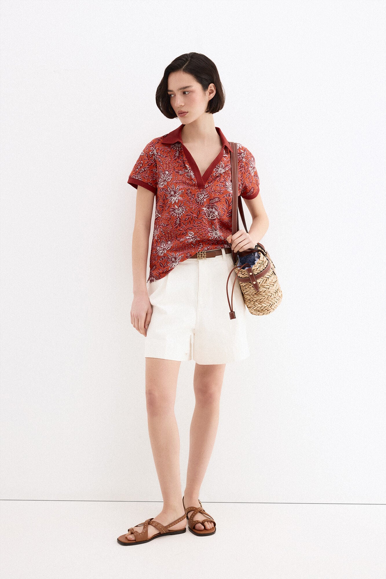 Pedro del Hierro Polo de manga curta estampado
