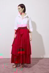 Pedro del Hierro Long ruffle skirt Red