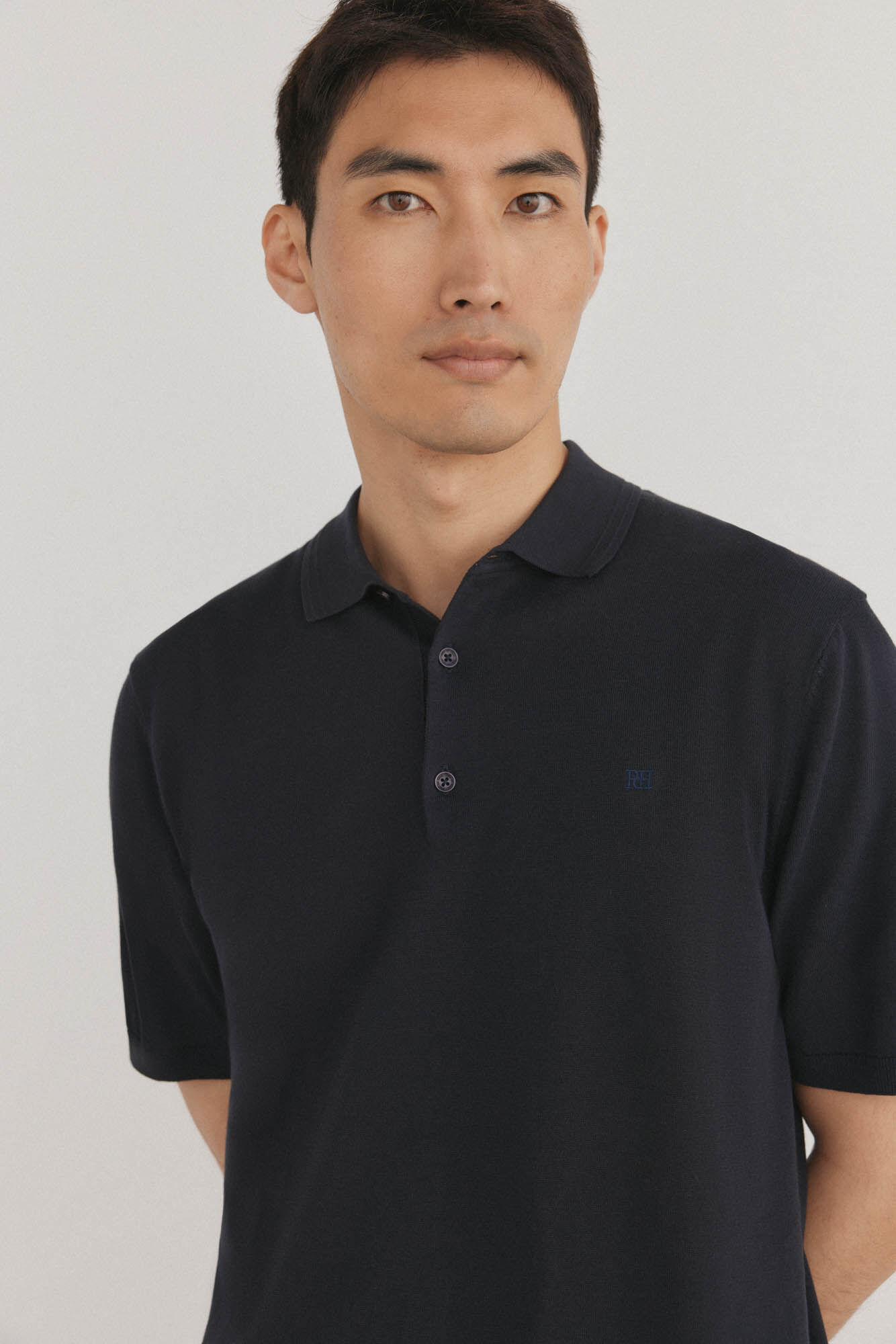 Pedro del Hierro Premium short sleeve cotton polo shirt jersey Blue