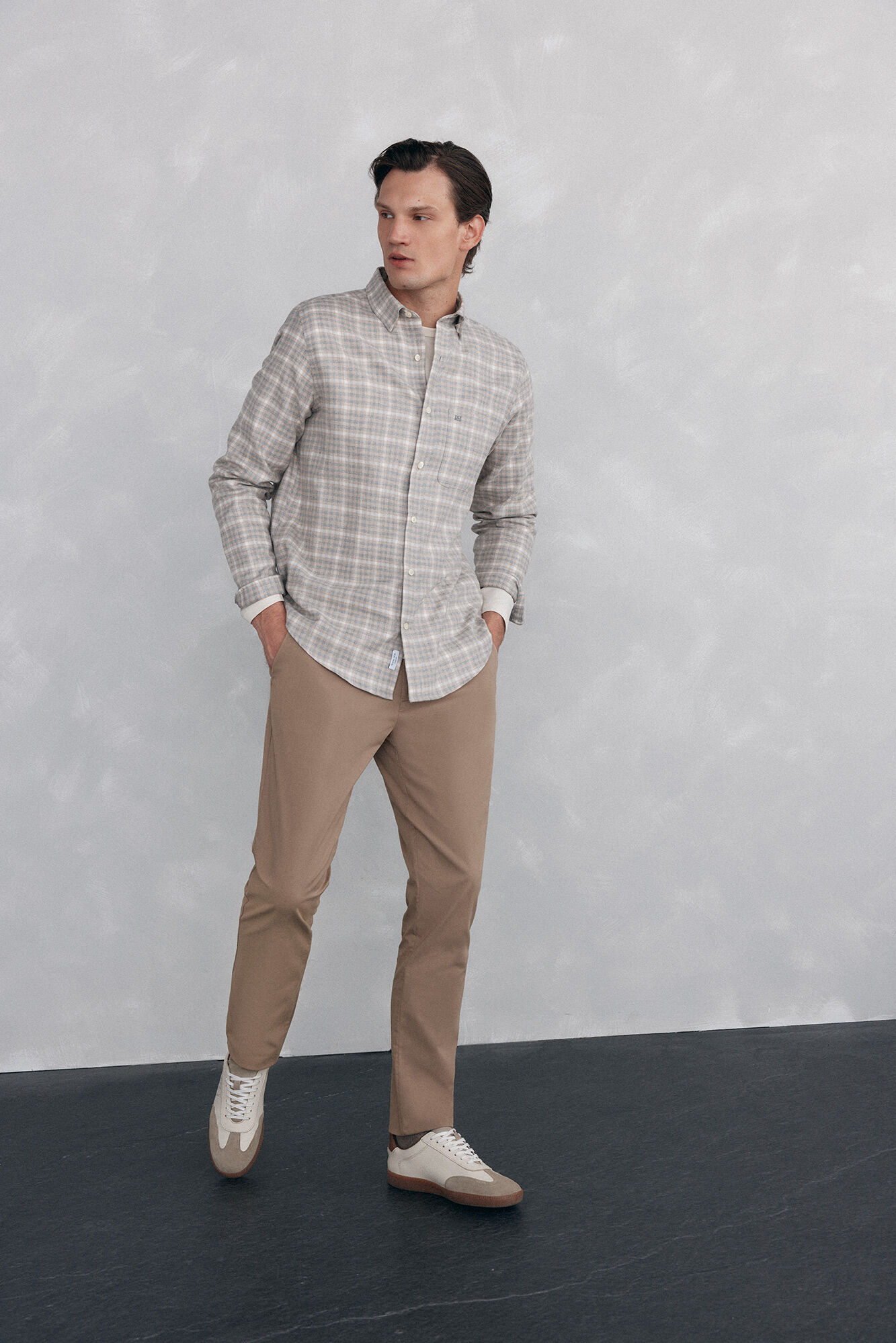 Pedro del Hierro Checkered flannel shirt Italian fabric