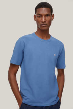 Pedro del Hierro Slub piqué T-shirt Blue