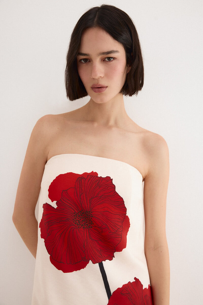 TFP by Tamara Falcó Strapless dress Ecru