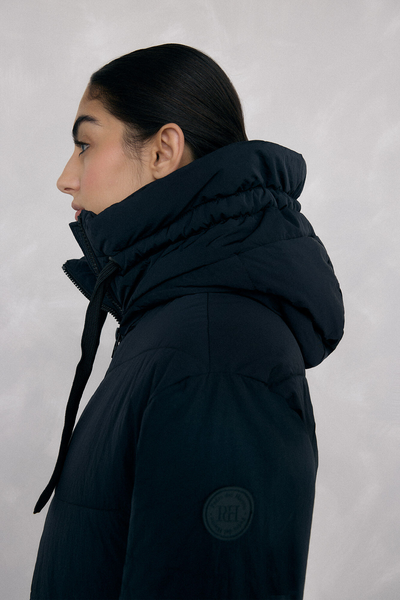 Pedro del Hierro Parka comprida capuz Preto