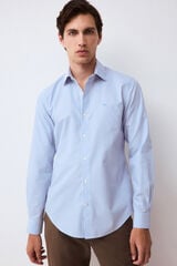 Pedro del Hierro Striped non-iron + anti-stain slim fit dress shirt Blue