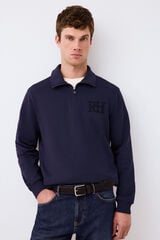 Pedro del Hierro Zip neck sweatshirt Blue