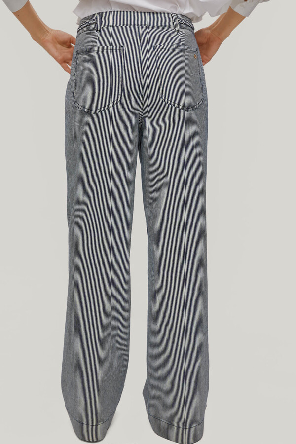 Pedro del Hierro Striped wide flared jeans Blue