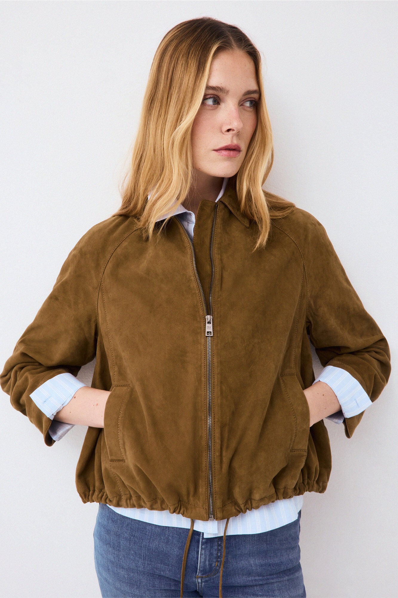 Pedro del Hierro Suede bomber