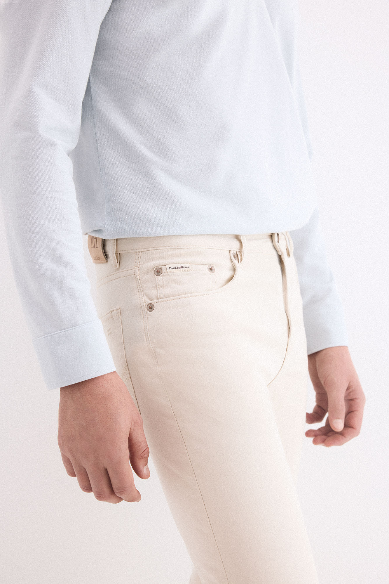 Pedro del Hierro Slim fit 5-pocket trousers Ecru