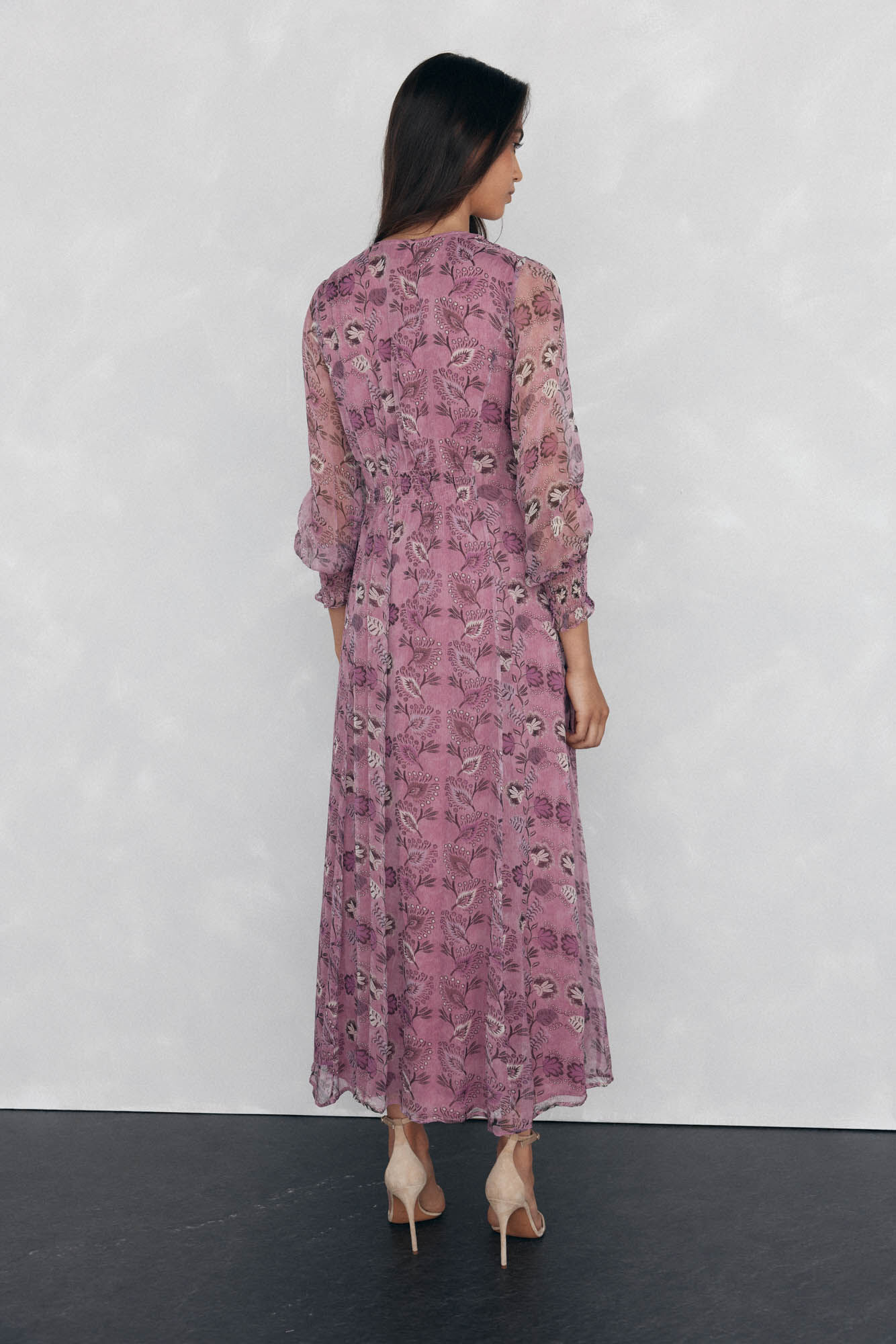 Pedro del Hierro Vestido comprido flu&iacute;do P&uacute;rpura