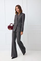 TFP by Tamara Falc&oacute; Plaid flare tailored trousers Blue