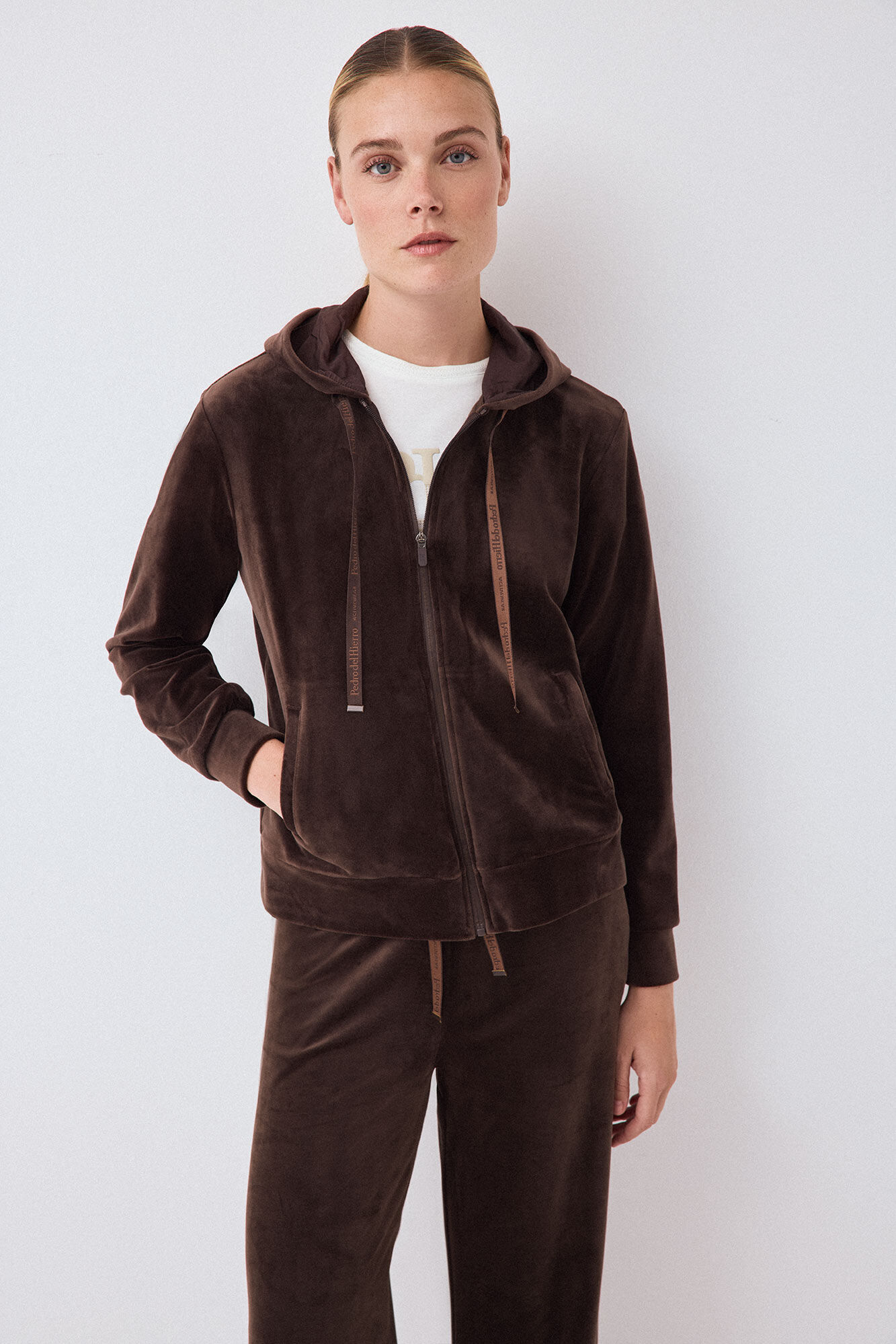 Pedro del Hierro Sudadera terciopelo capucha
