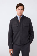 Pedro del Hierro Wool blend knit jacket Grey