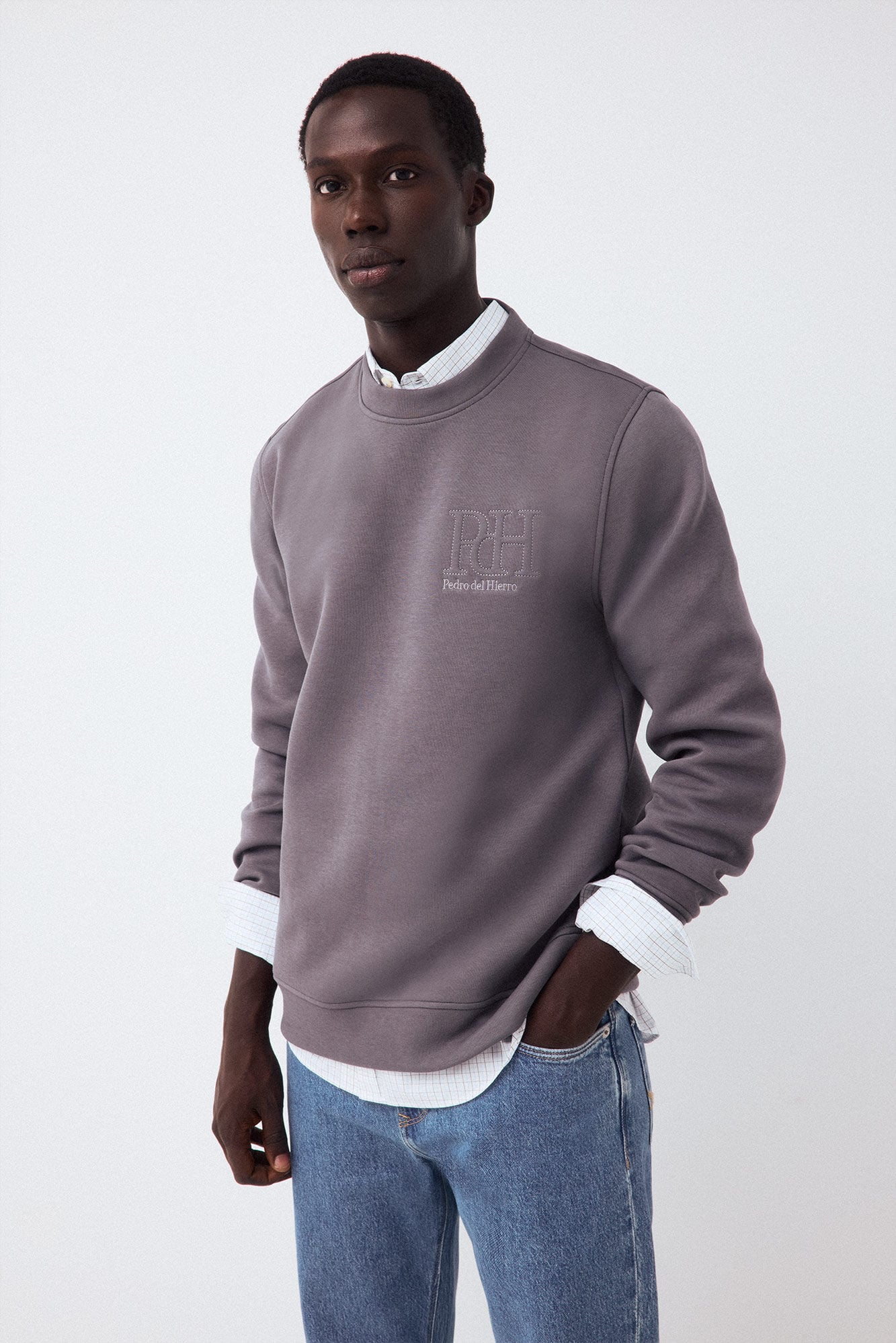 Pedro del Hierro Sweatshirt em neopreno gola caixa