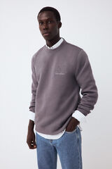 Pedro del Hierro Sweatshirt em neopreno gola caixa Cizento