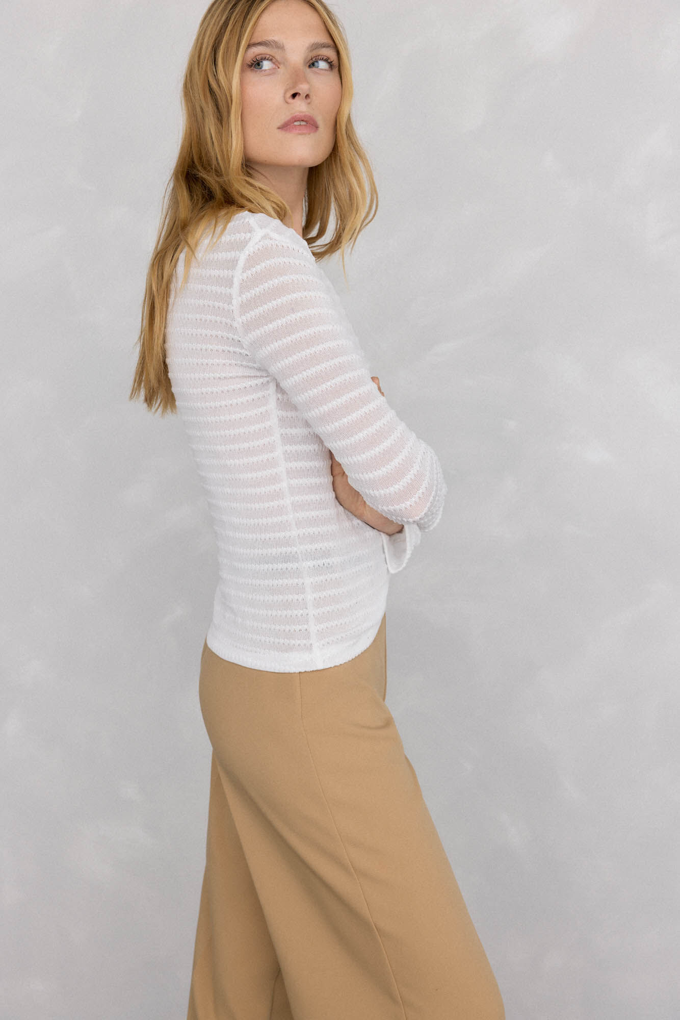 Pedro del Hierro Camiseta estruturada franzida Branco