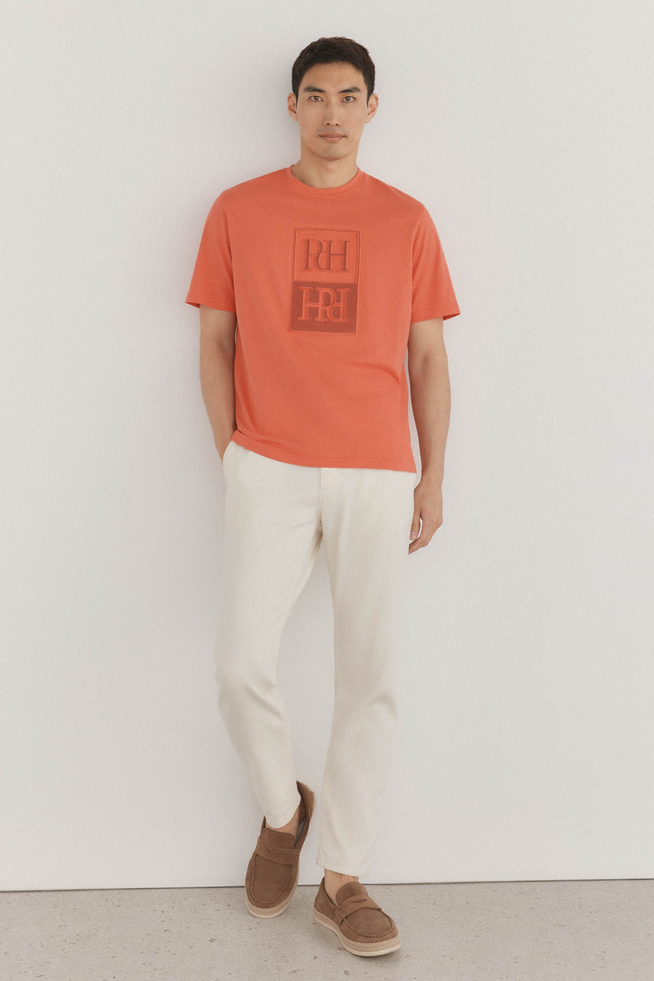 Pedro del Hierro Relief logo T-shirt Orange