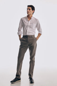 Pedro del Hierro Micro pattern regular fit trousers Grey