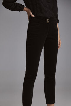 Pedro del Hierro Velvet skinny jeans Black