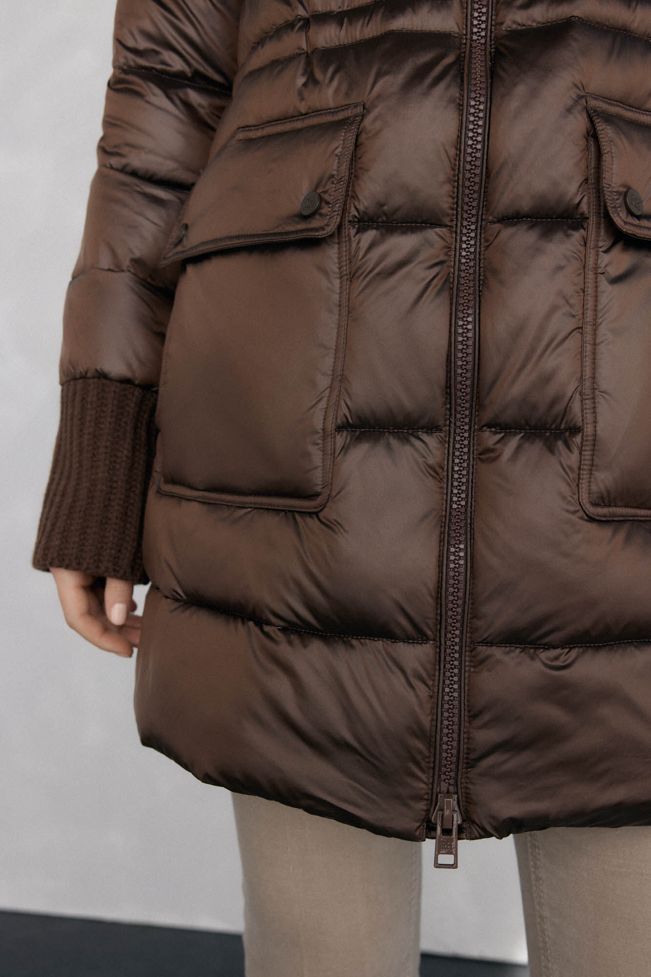 Pedro del Hierro Parka comprida acolchoada Marrom