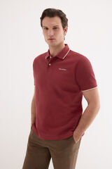 Pedro del Hierro Polo shirt with logo tips Burgundy