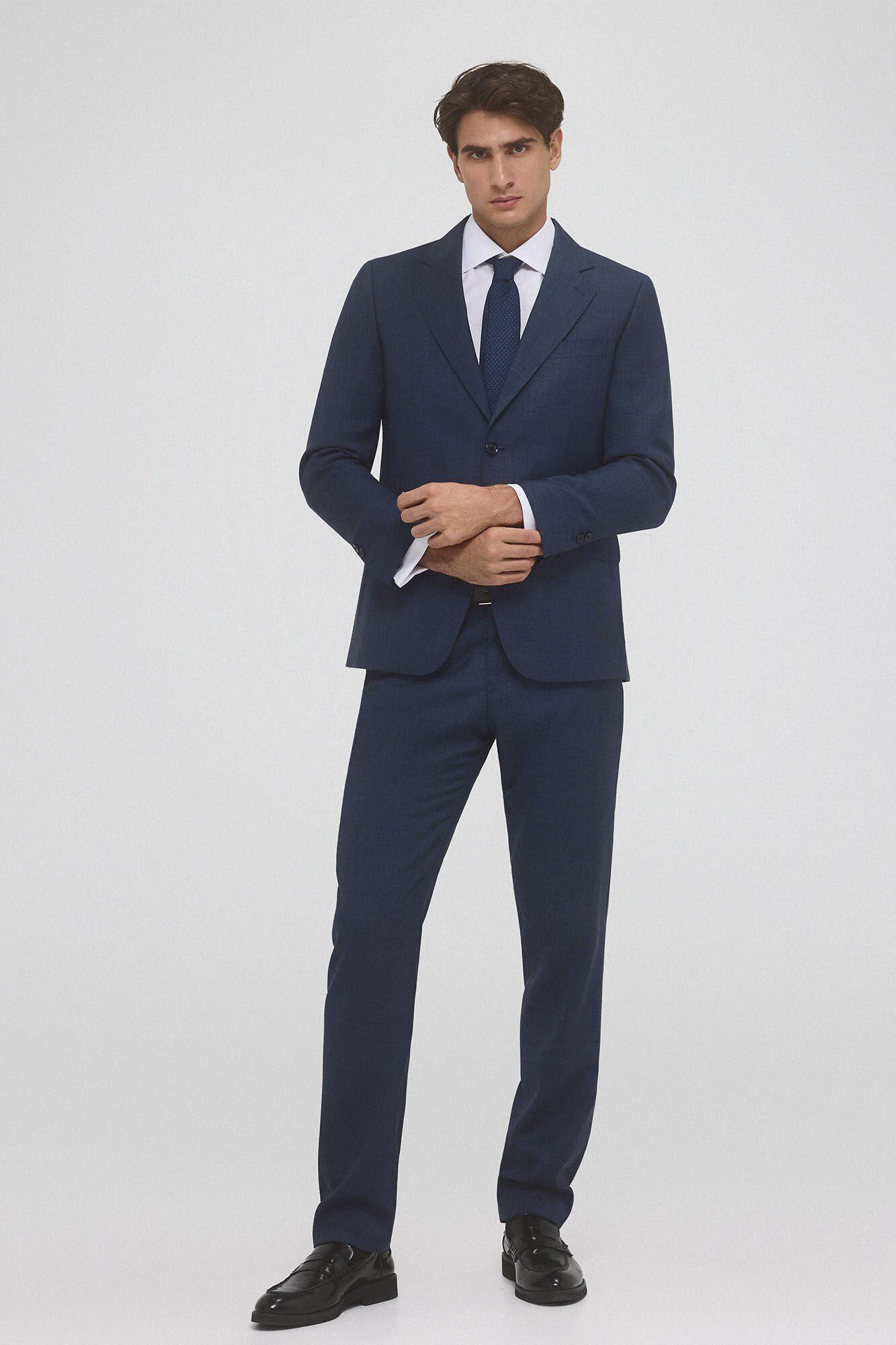 Pedro del Hierro Abotoaduras de camisa social n&atilde;o ferro + resistente a manchas Branco