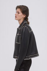 Pedro del Hierro Studded napa jacket Black