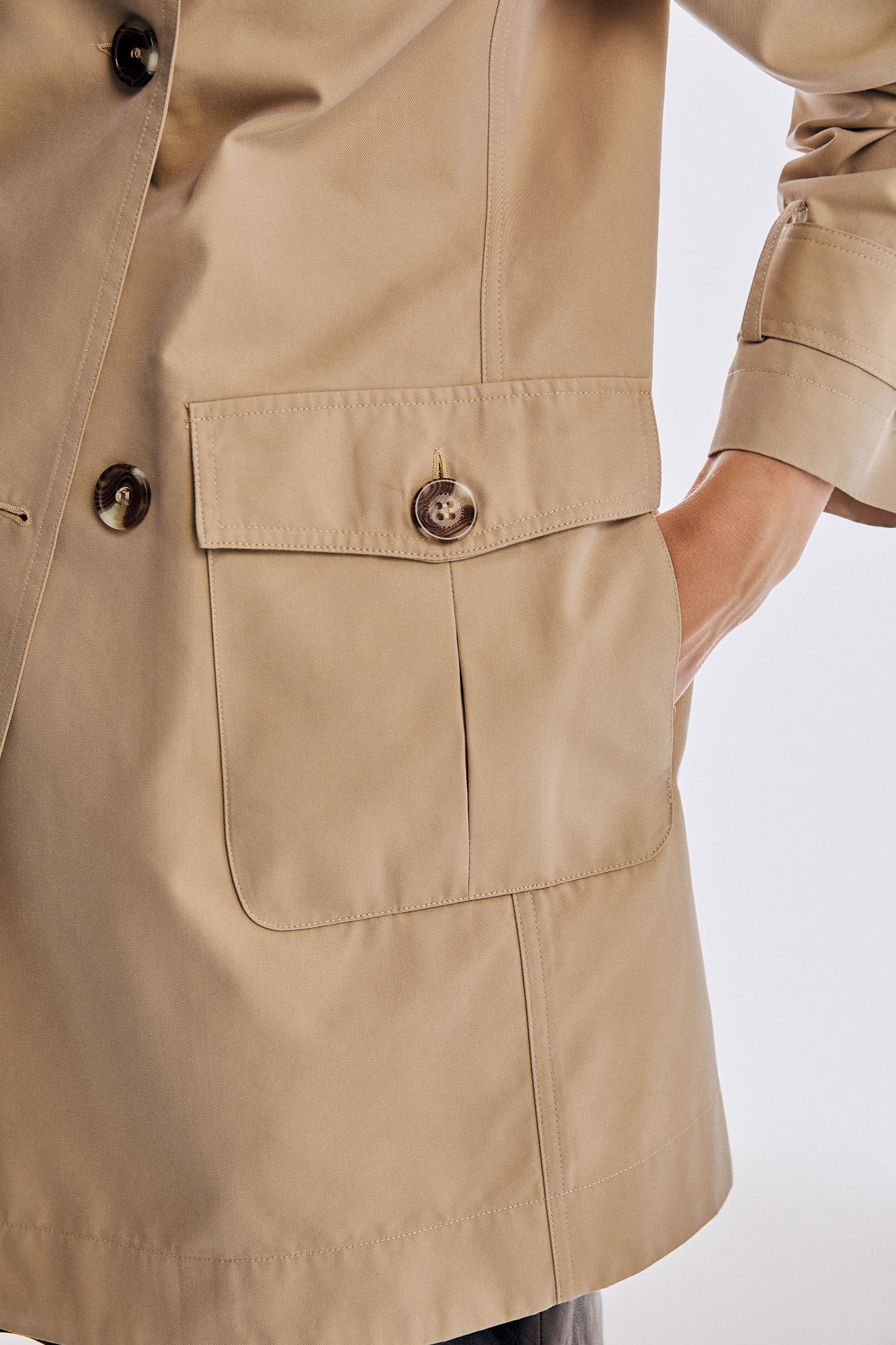 Pedro del Hierro Gabardina corta Beige