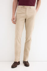 Pedro del Hierro Structured slim fit chinos Beige