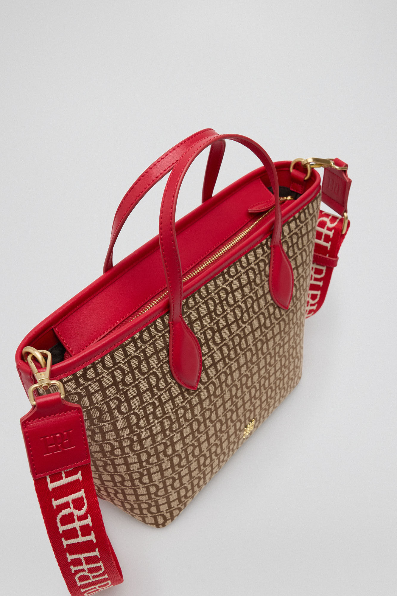 Pedro del Hierro Bolso mini shopper jacquard Marr&oacute;n