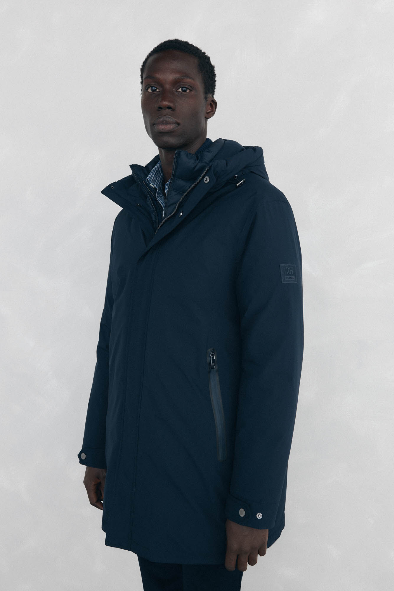 Pedro del Hierro Short hooded parka Blue