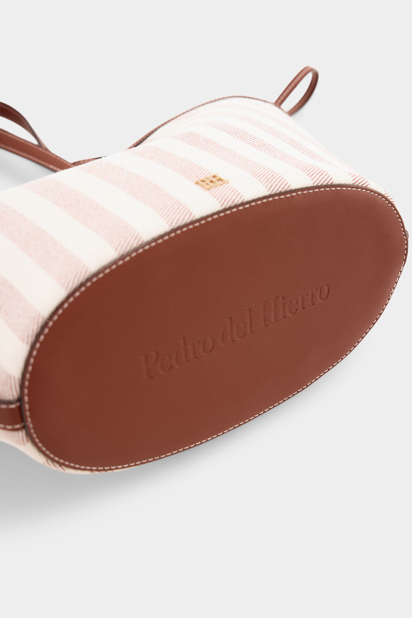 Pedro del Hierro Fabric striped basket bag Brown