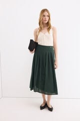 Pedro del Hierro Embroidered cotton skirt Green