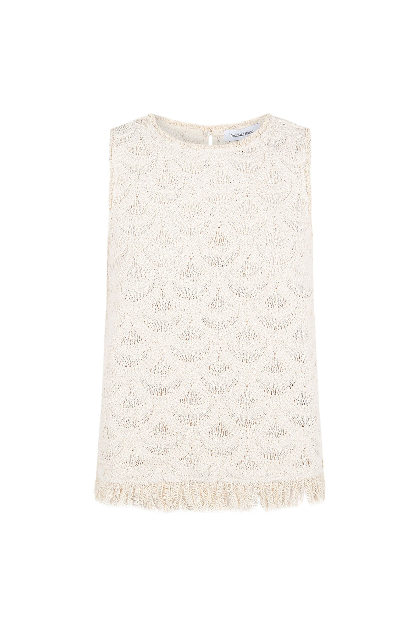 Pedro del Hierro Sleeveless crochet top Beige